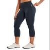 CRZ YOGA Butterluxe Workout Capri Leggings Pockets 21" - High Waisted Gym Athletic Womens Crop Yoga True Navy X-Large view 1