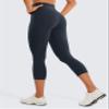 CRZ YOGA Butterluxe Workout Capri Leggings Pockets 21" - High Waisted Gym Athletic Womens Crop Yoga True Navy X-Large view 2