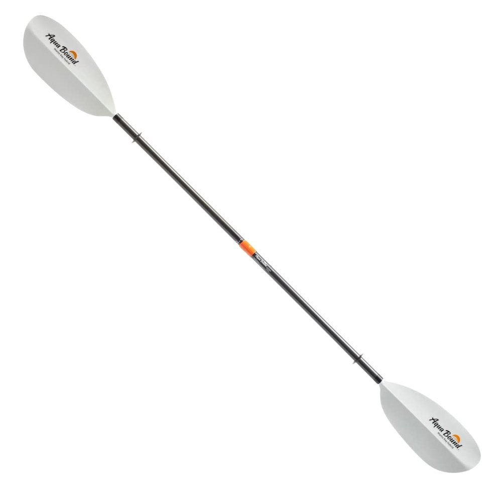 AQUA BOUND Manta Ray Hybrid 2-Piece Posi-Lok Kayak Paddle Carbon Shaft, Fiberglass-Reinforced Nylon Blades with Dihedral Design, Posi-Lok Adjustable Offset, High-Angle Performance (220 cm)