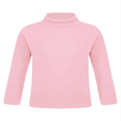 Yhong Kids Boys Girls Turtleneck Thermal Underwear Tops Basic Solid Color Long Sleeves Cotton T-Shirts Undershirts Pink 7-8 Years