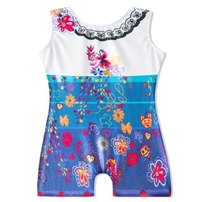 HOZIY Gymnastics Leotards for Girls Size 6-7 Years Old Toddlers Biketards Aqua Blue Navy Floral Cat Cartoon Magic Biketard Sparkly Leotardos Para Gimnasia Ninas White