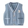 warmstraw Toddler Boys Girl's Sweater Vest Knit Casual Top Comfort Soft V neck Cardigan Vests Blue 6-12 Months view 1