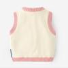 warmstraw Baby Toddler Knitted Sweater Vest Soft Comfort Waistcoat Vest Pattern Cardigan Pink 12-24 Months view 3
