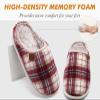 COFACE Mens Red Flano Plaid Cozy Memory Foam scuff Slippers Slip On Warm House Shoes Indoor/Outdoor With Best Arch Support Size 15 view 4