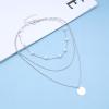 Andelaisi Boho Layered Disc Coin Choker Necklace Silver Pearl Necklace Choker Vintage Station Pearl Necklace Multilayer Coin Pendant Necklace Jewelry for Women view 3