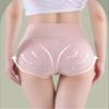 3PCS Women Underwear Plus Size High-Rise Panties Solid Cotton Breathable Abdomen Hip-Lifting Briefs Mom Lingerie Underwear (Color : Bean Green, Size : M(40-60KG)) view 2