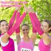 Zhehao 50 Pairs Breast Cancer Awareness Sleeves Pink Ribbon Arm Sleeves Compression Arm Sleeve for Women Sports Football Accessories view 3