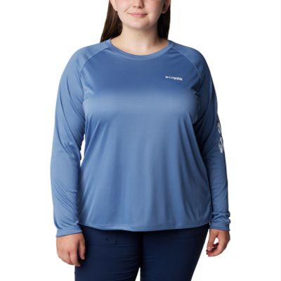 Columbia Women's Tidal Tee II Long Sleeve, Bluestone/White Logo, X-Small