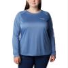 Columbia Women's Tidal Tee II Long Sleeve, Bluestone/White Logo, X-Small view 1