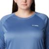 Columbia Women's Tidal Tee II Long Sleeve, Bluestone/White Logo, X-Small view 4