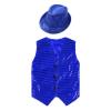 JanJean Kids Boys Girls Sparkly Sequins Vest Crop Top Hip Hop Jazz Modern Dance Jacket Waistcoat Stage Performance Wear Blue A 3-4 Years view 3