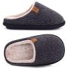 COFACE Mens Black Woolen Cozy Memory Foam scuff Slippers Slip On Warm House Shoes Indoor/Outdoor With Best Arch Support Size 14 view 1