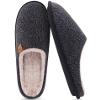 COFACE Mens Black Woolen Cozy Memory Foam scuff Slippers Slip On Warm House Shoes Indoor/Outdoor With Best Arch Support Size 14 view 3