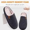 COFACE Mens Black Woolen Cozy Memory Foam scuff Slippers Slip On Warm House Shoes Indoor/Outdoor With Best Arch Support Size 14 view 4