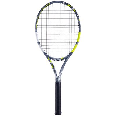 Babolat - Evo Aero Tennis Racket Strung for Adults - Power & Comfort - Aerodynamic Spin Alpha Frame with Evo 4 Feel & Woofer Technology - Syntec Evo Grip 3 - French Brand - Grey/Yellow