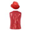 JanJean Kids Boys Girls Sparkly Sequins Vest Crop Top Hip Hop Jazz Modern Dance Jacket Waistcoat Stage Performance Wear Red A 3-4 Years view 2