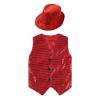 JanJean Kids Boys Girls Sparkly Sequins Vest Crop Top Hip Hop Jazz Modern Dance Jacket Waistcoat Stage Performance Wear Red A 3-4 Years view 3