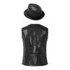 JanJean Kids Boys Girls Sparkly Sequins Vest Crop Top Hip Hop Jazz Modern Dance Jacket Waistcoat Stage Performance Wear Black A 3-4 Years view 2