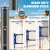JOLORLY Professional Volleyball Net Set Heavy Duty for Outdoor Backyard Portable with Aluminum Adjustable Height Scoring Poles, Regulation Nets System for Tournament, Grass (Blue) view 3