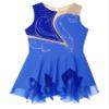 Aislor Girls Sleeveless Figure Ice Roller Skating Dress Rhinestone Gymnastic Leotard Competition Costume Skating wear Blue 6 Years view 4