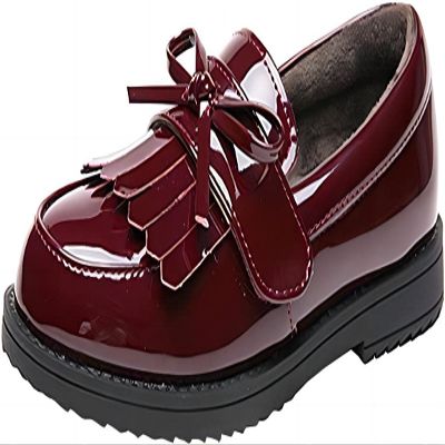 kkdom Girl's Classic Tassel School Uniform Shoes British Style Oxford Shoes US Size Little Kid 2.5
