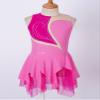 Aislor Girls Sleeveless Figure Ice Roller Skating Dress Rhinestone Gymnastic Leotard Competition Costume Skating wear Rose Pink 12 Years view 3