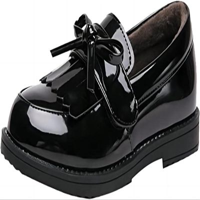 kkdom Girl's Classic Tassel School Uniform Shoes British Style Oxford Shoes US Size Toddler 10
