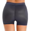 ACSUSS Women Glossy Seamless Biker Shorts Solid Fitness Shorts Low Waist Workout Short Leggings Dark Grey One Size view 2