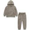 ZFTTZYMX Youth 2Pcs Brushed Fleece Sweatsuit Hooded Pullover Tracksuit Kids Boys Girls Sweatshirt + Pants Outfits Set view 1