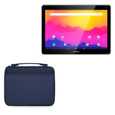 BoxWave Case Compatible with Prestigio Muze 4231 - Hard Shell Briefcase, Slim Messenger Bag Briefcase Cover Side Pockets - Navy