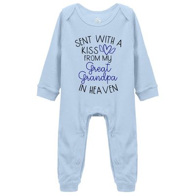 Sent with A Kiss from My Great Grandpa in Heaven Infant Newborn Baby Long Sleeve Bodysuit