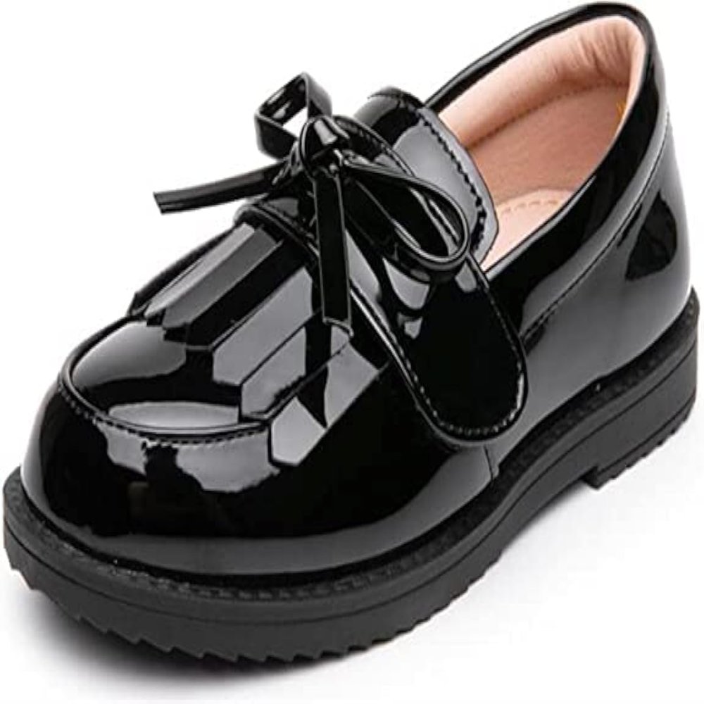 kkdom Girl's Classic Tassel School Uniform Shoes British Style Oxford Shoes Big Kid 4.5