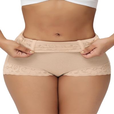 SHAPSHE Fajas Post Surgery Compression Underwear Control Top Waist Shaper for Women Seamless Shapewear Shorts Tummy Control Pantes Butt Lifting Slip Shorts Postpartum Girdle Beige 2XL