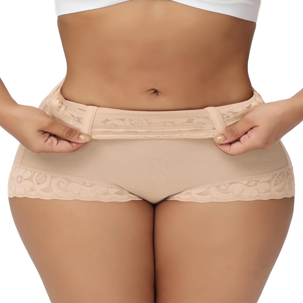 SHAPSHE Fajas Post Surgery Compression Underwear Control Top Waist Shaper for Women Seamless Shapewear Shorts Tummy Control Pantes Butt Lifting Slip Shorts Postpartum Girdle Beige 2XL