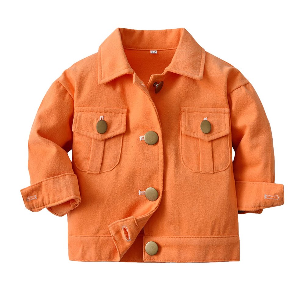 Toddler Boys Girls Windproof Solid Denim Coat Jacket Kids Warm Outerwear Jacket Baby Jean Jacket (Red, 6-12 Months)