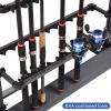JOYWAVE Fishing Rod Holders,Aluminium Fishing Pole Holders,Portable Fishing Rod Rack,Holds Up to 24 Rods,Fishing Pole Vertical Ground Display Rack view 4