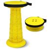 Adjustable Retractable Portable Collapsible Folding Stool for Adults Heavy Duty with Load Capacity 770 lbs, Collapsible Chair Camping Stool for Travel HuntingBlack (Tartrazine) view 1