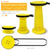 Adjustable Retractable Portable Collapsible Folding Stool for Adults Heavy Duty with Load Capacity 770 lbs, Collapsible Chair Camping Stool for Travel HuntingBlack (Tartrazine) view 2