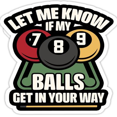 Billiard 8 Ball Play Pool Table Cue Stick Snooker- 4x3 Vinyl Stickers, Laptop Decal, Water Bottle Sticker (Set of 3)
