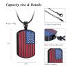 AIWENXI American Flag Dog Tag Necklace Cremation Urn Pendant Memorial Keepsake Ashes US National Flag Charm Plated Patriot Necklace for Men Women view 2