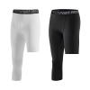 Charque Men's Compression Pants, Athletic Base Layer One Leg 3/4 Capri Tights Leggings for Running Basketball Gym view 1