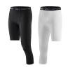 Charque Men's Compression Pants, Athletic Base Layer One Leg 3/4 Capri Tights Leggings for Running Basketball Gym view 1