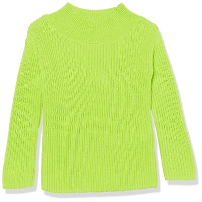 Amazon Essentials Girls' Modern Wide-Neck Pullover Sweater, Lime Green, X-Large