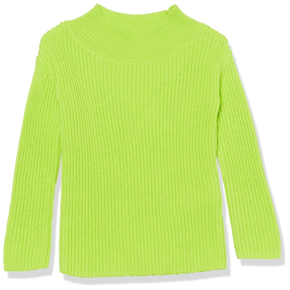 Amazon Essentials Girls' Modern Wide-Neck Pullover Sweater, Lime Green, X-Large