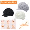 Andiker Winter Knit Hat for Women, Slouchy Beanies Cap with Brim, Warm Fleece Lined Women Thick Hat (Grey) view 3