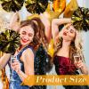 Deekin 12 Pcs Cheerleading Pom Poms Cheerleader Squad Spirited Fun Pompoms 12 Inch Metallic Foil Cheer Pom Poms with Handle Flowers for Sport Team Dance Costume Party 50g Weight Each(Black and Gold) view 3