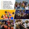 Deekin 12 Pcs Cheerleading Pom Poms Cheerleader Squad Spirited Fun Pompoms 12 Inch Metallic Foil Cheer Pom Poms with Handle Flowers for Sport Team Dance Costume Party 50g Weight Each(Black and Gold) view 4