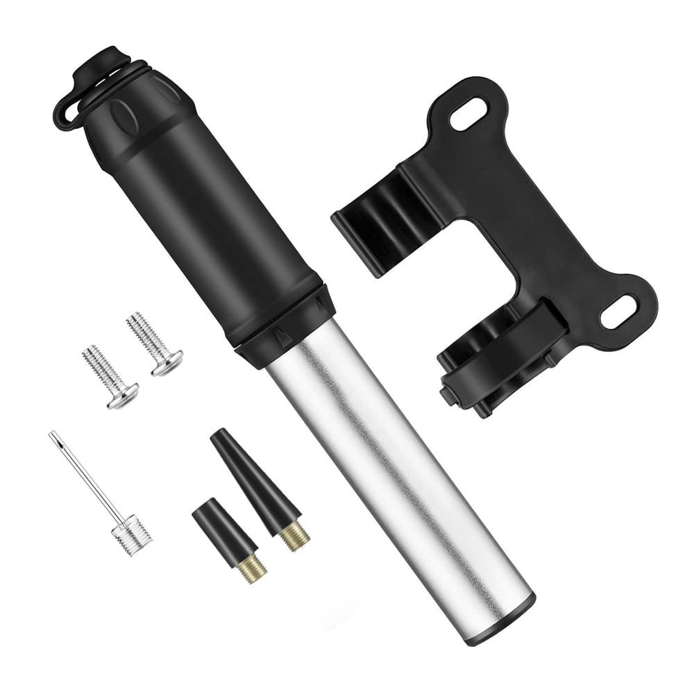 MIPPER Mini Handheld Bike Pump Portable Bicycle Tire Pump with Schrader & Presta Valve Cycling Accessories (Silver)