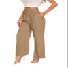 FUNYYZO Women's Wide Leg Pants High Elastic Waisted in The Back Business Work Trousers Long Straight Suit Pants view 1