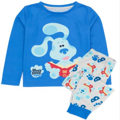 Blue's Clues And You Pajamas Kids Toddlers Puppy T-Shirt Trousers Pjs Set 3-4 Years Blue